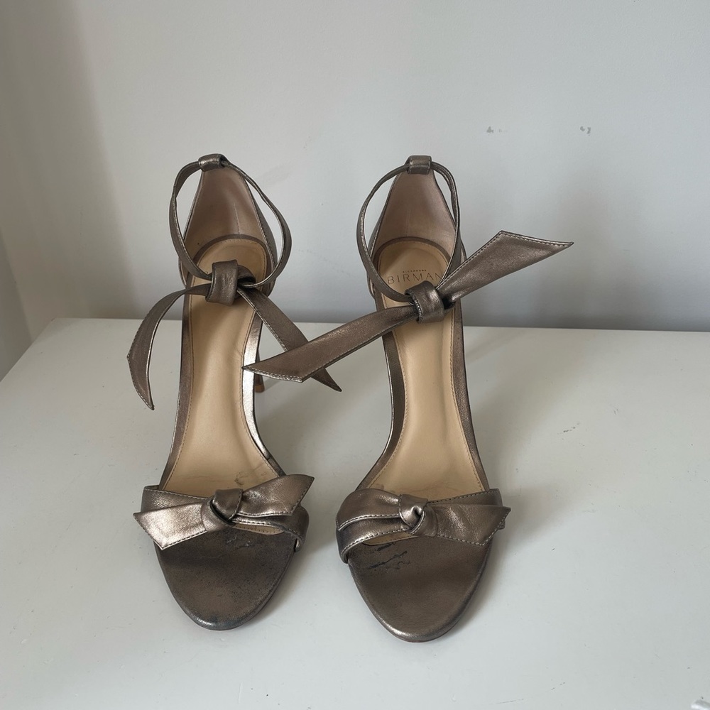 Alexandre Birman, Leather Clarita Sandal, Gold, Size 38